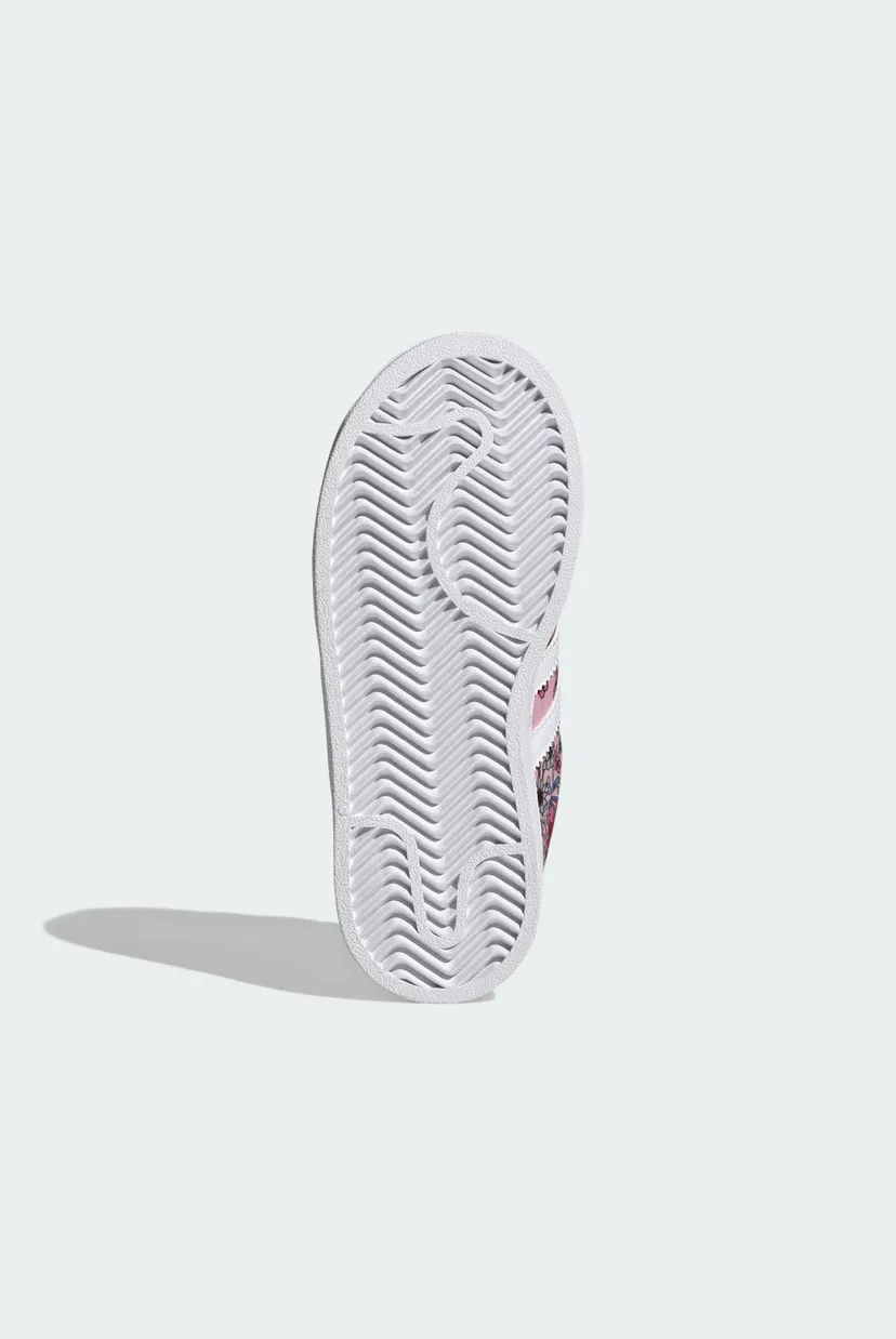 Детские розовые сникерсы с узором ADIDAS LIBERTY LONDON SUPERSTAR II COMFORT CLOSURE 3