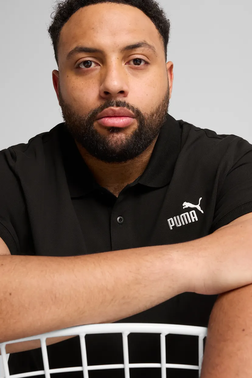 Мужское черное поло Essentials No. 1 Logo Pique Polo Men 4