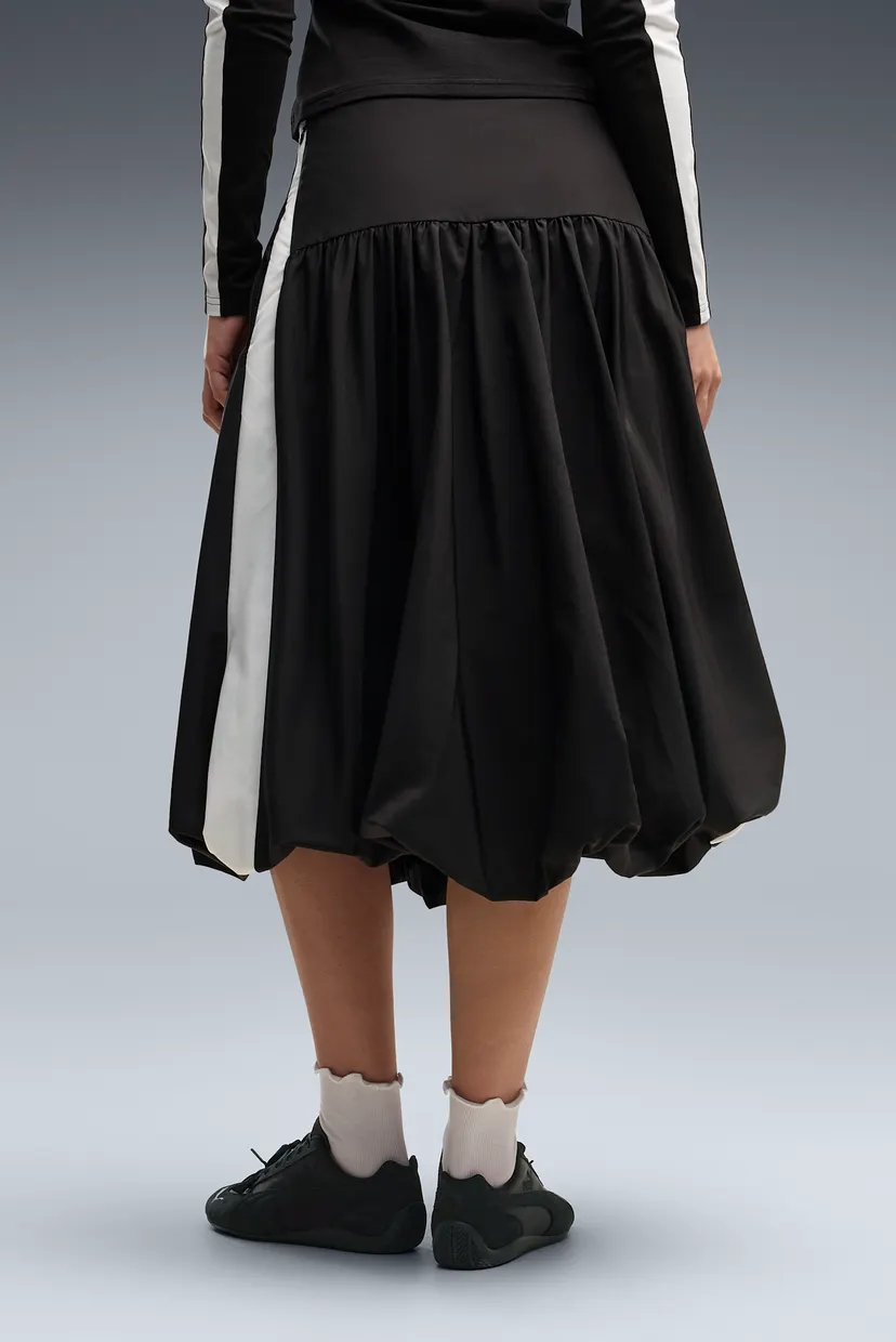 Женская черная юбка T7 Balloon Midi Skirt Women 3