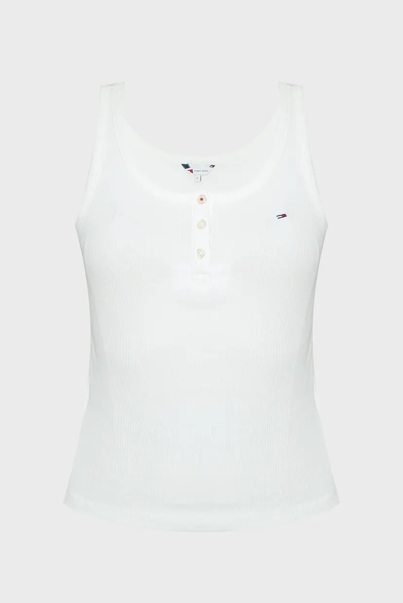 Женская белая майка TJW SLIM BUTTON TANK 6