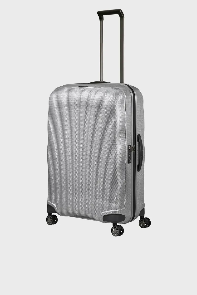 Серебристый чемодан 75 см C-LITE 6