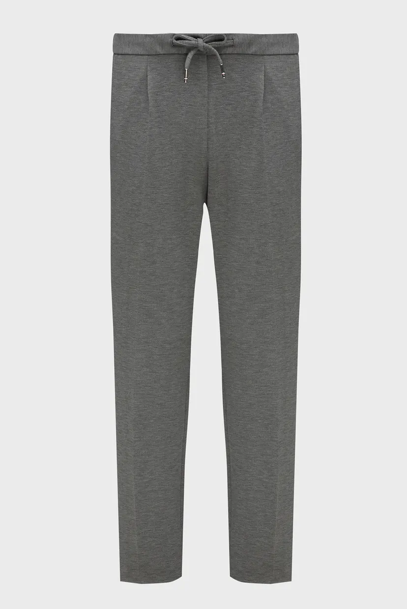 Мужские серые брюки COTTON STRETCH PLEATED 4