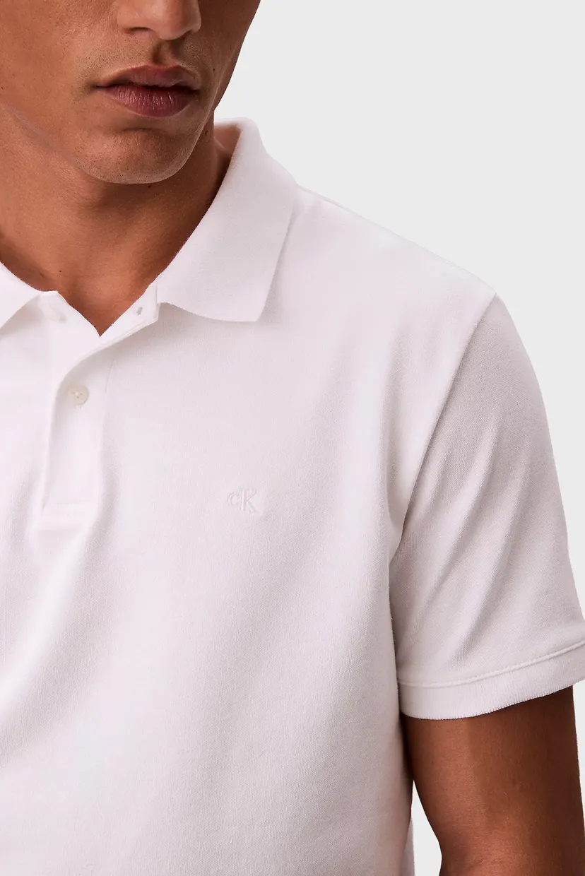 Чоловіче біле поло SLIM REFINED 4