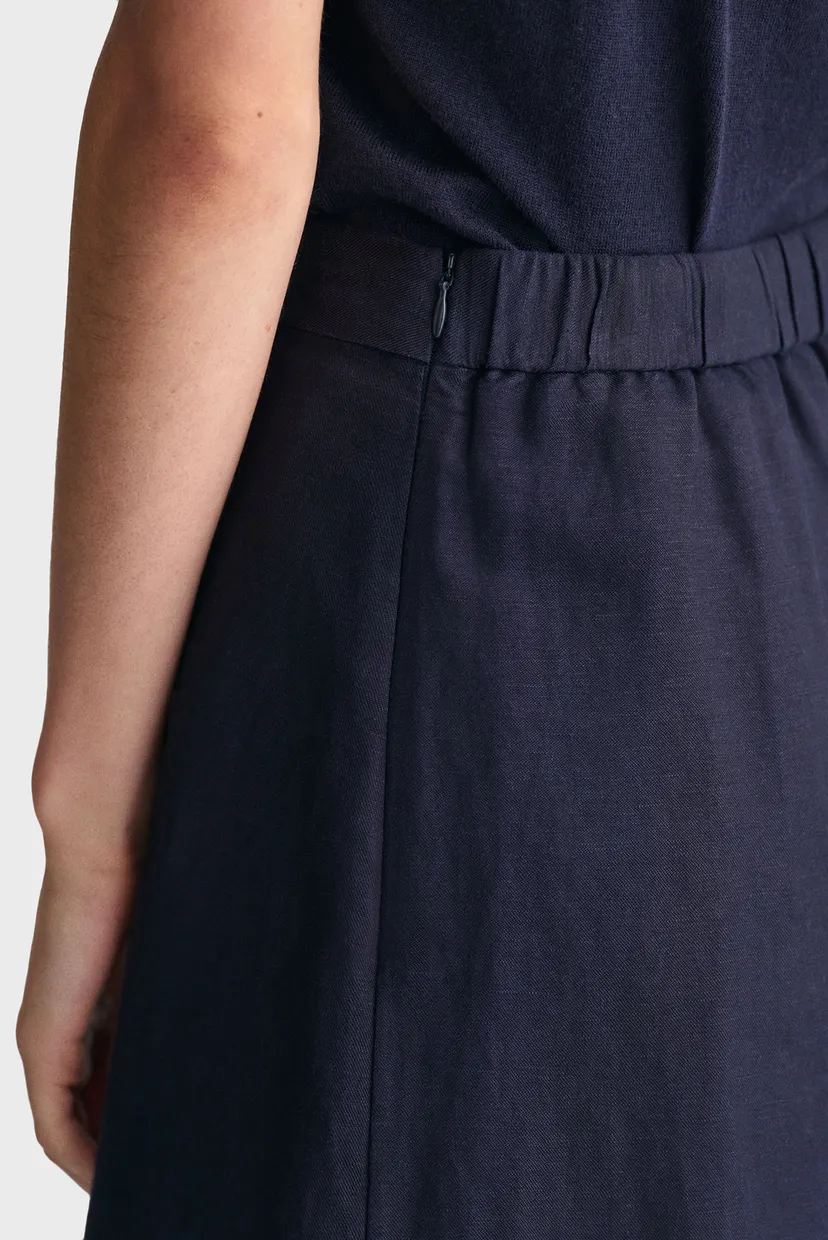Женская темно-синяя льняная юбка REL MIDI LINEN BLEND 4