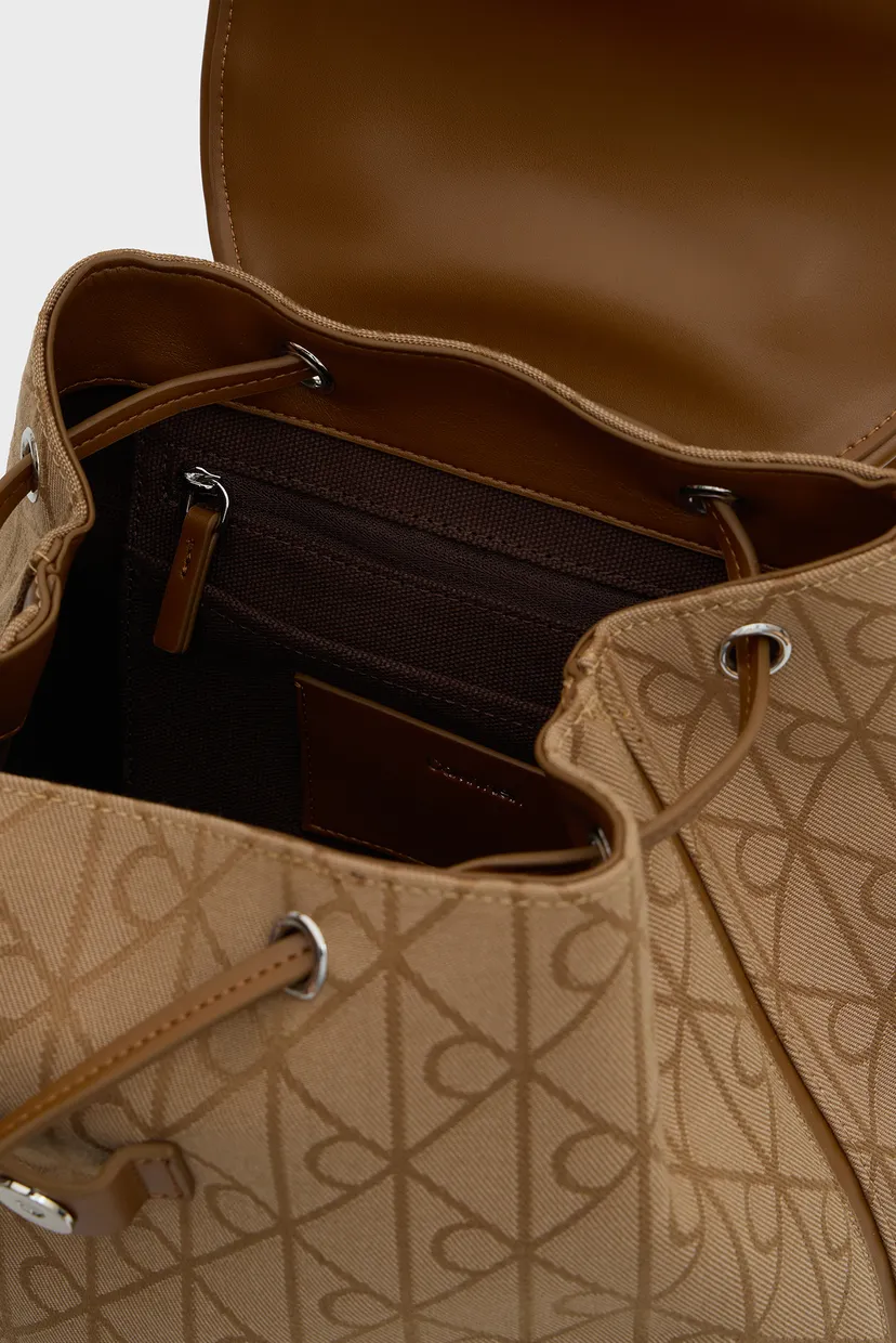 Жіночий бежевий рюкзак з візерунком EMBLEM AOP JACQUARD 5