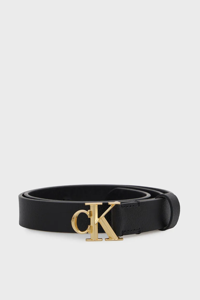 Женский черный кожаный ремень FACET CK BUCKLE PEBBLE 25MM 3