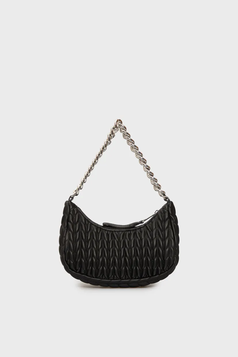 Жіноча чорна сумка ICONIC SHOULDER QUILTED 4