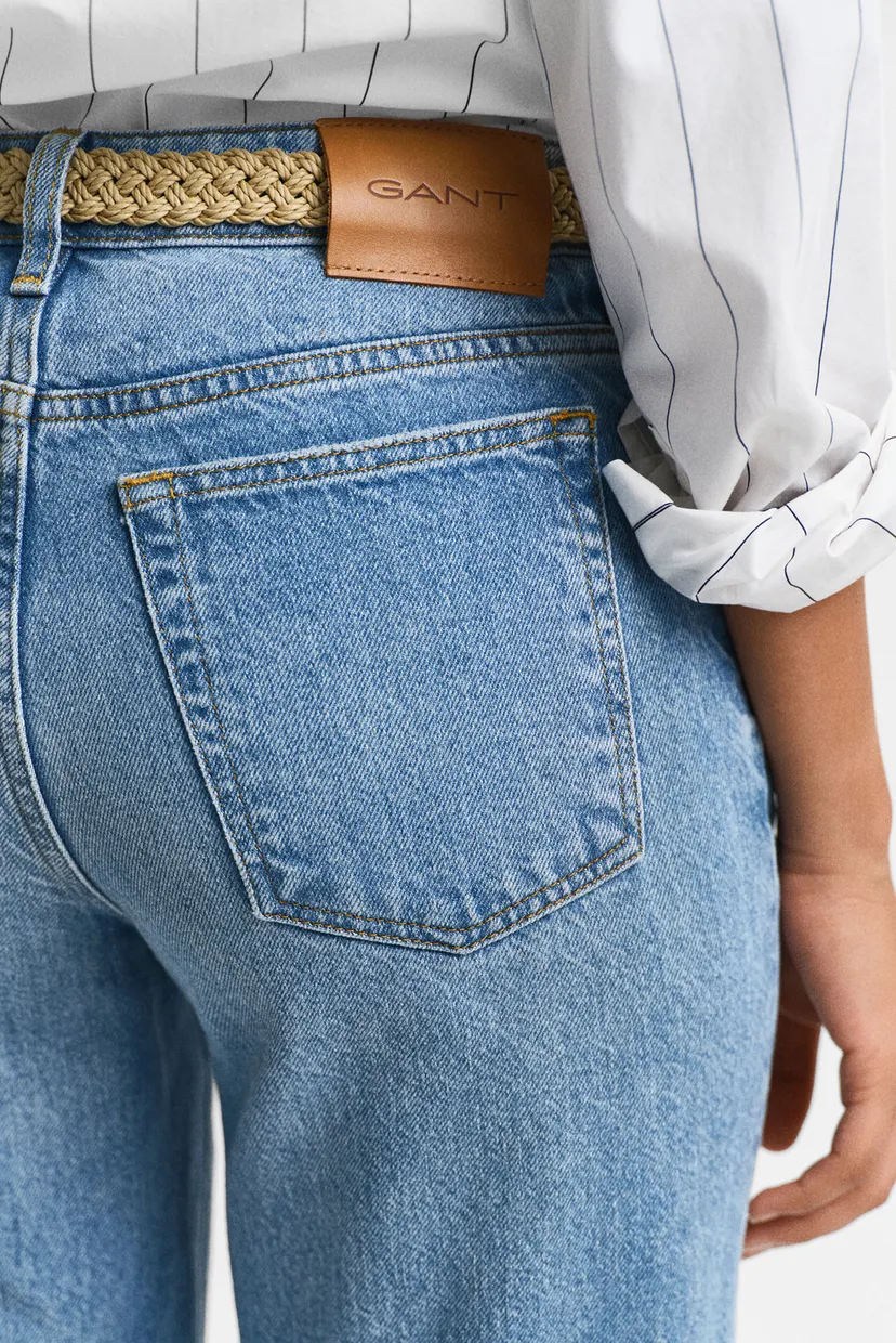 Женские голубые джинсы STRAIGHT RIGID JEANS 5