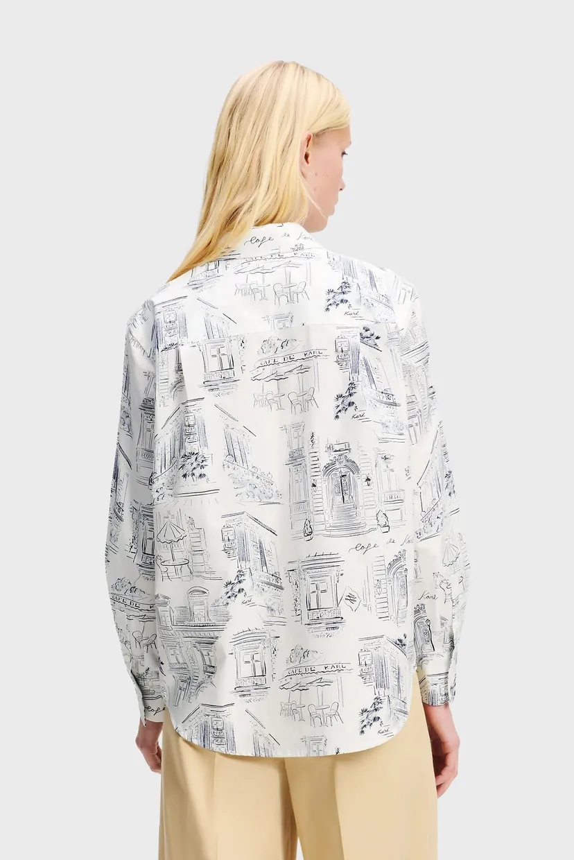Женская белая рубашка с узором KLXJP 3
