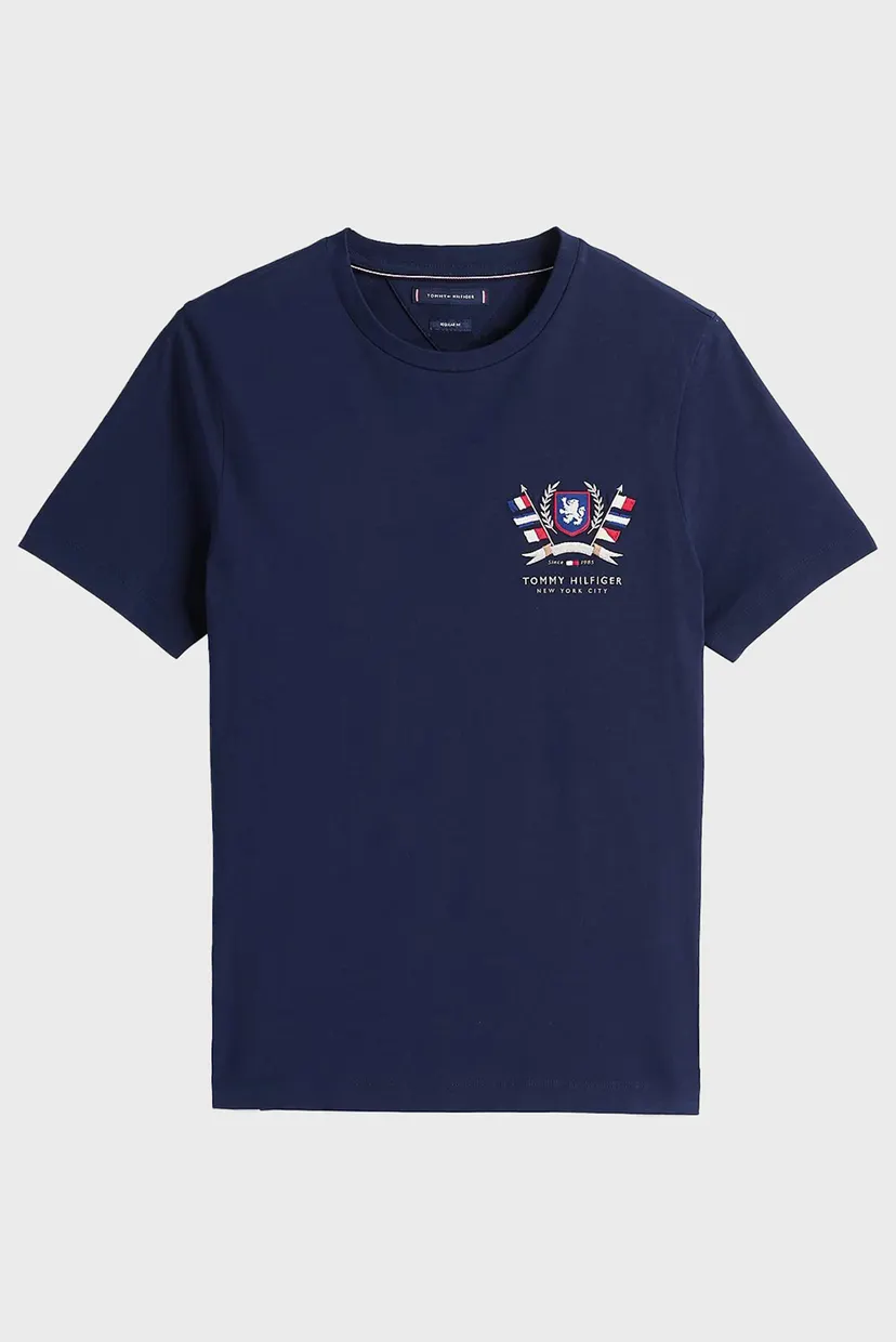 Чоловіча темно-синя футболка HILFIGER COLOUR CREST TEE 5