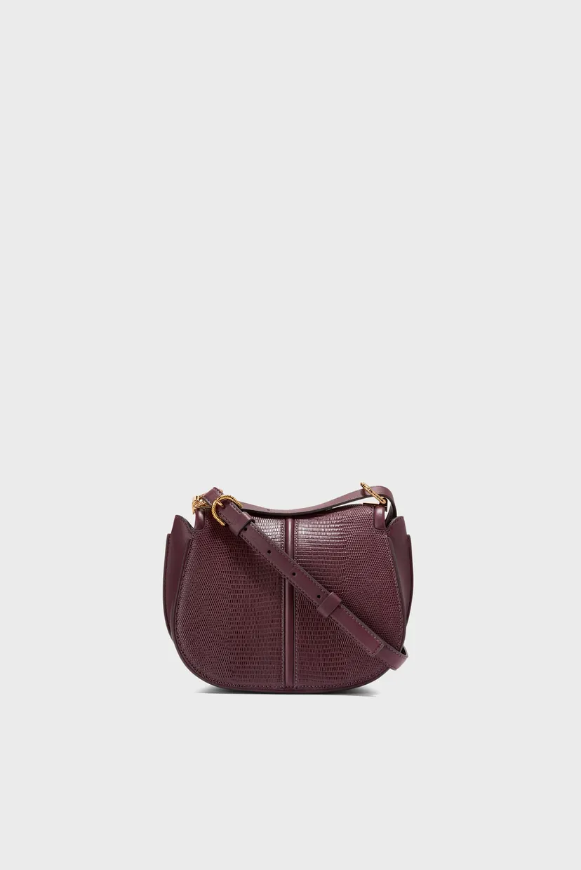 Женская бордовая кожаная сумка Celenea Saddle Bag 3