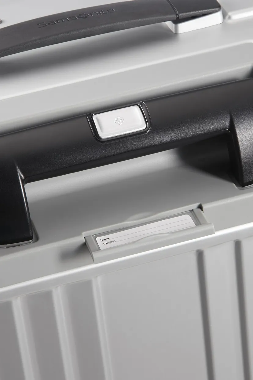 Серый чемодан 55 см LITE-BOX ALU ALUMINIUM 5