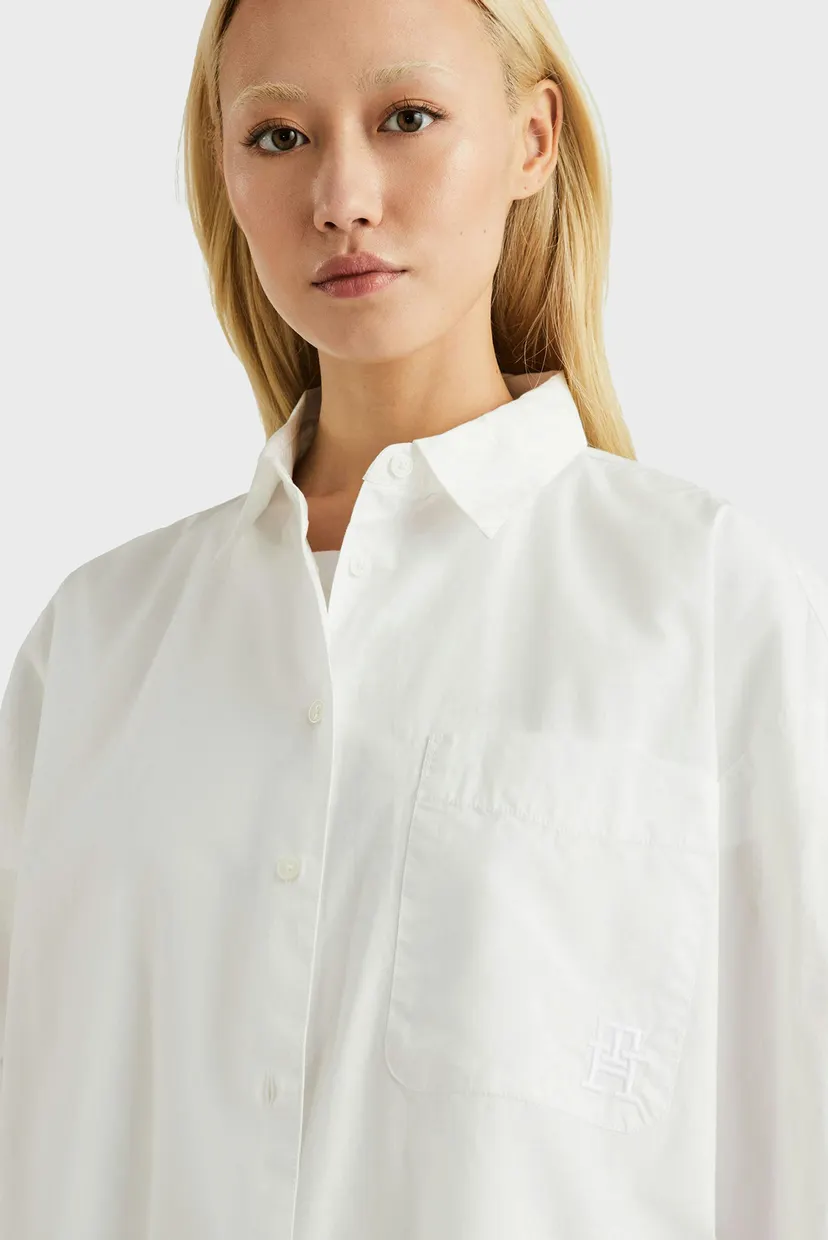 Жіноча біла сорочка SMD ESSENTIAL LOOSE FIT SHIRT 4
