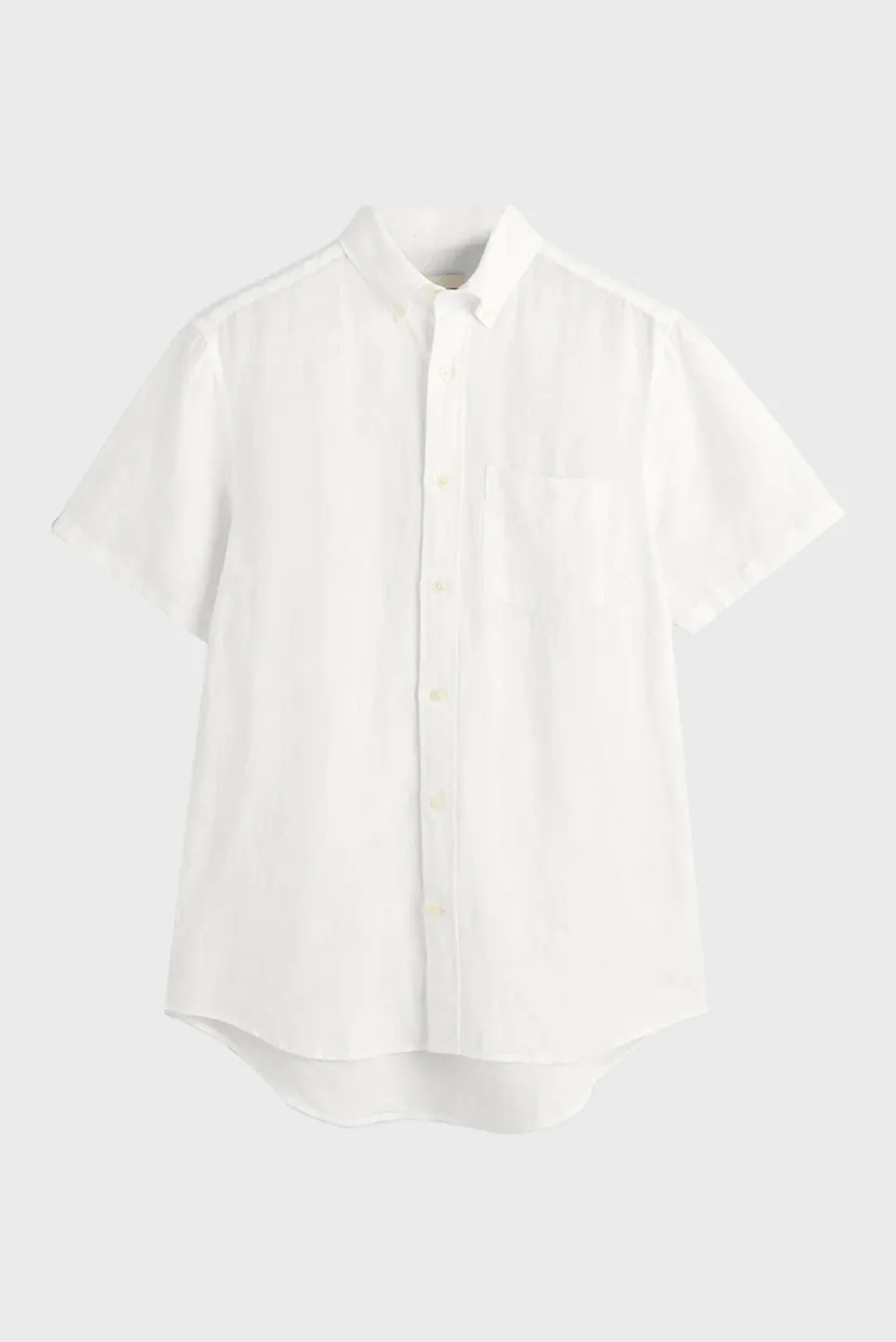 Мужская белая льняная рубашка REG LINEN SS 6