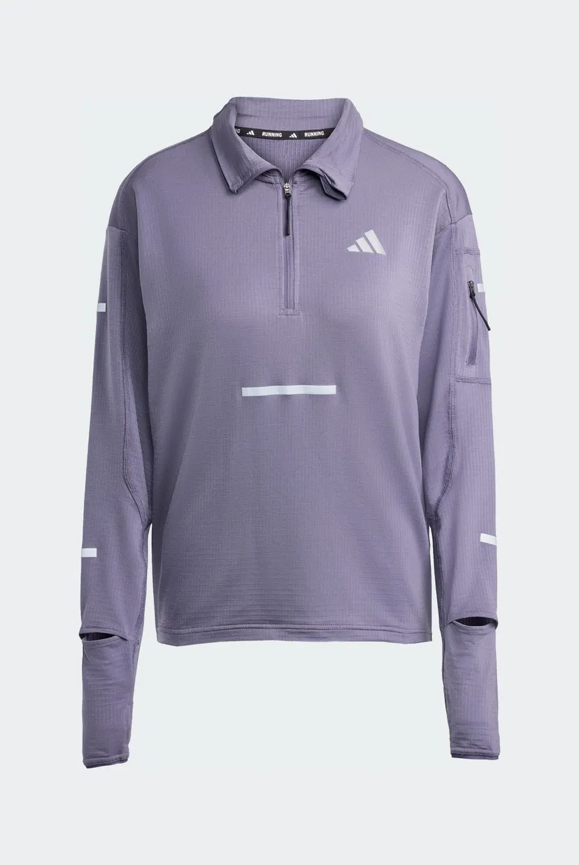Жіноча бузкова спортивна кофта  Adi365 Running CLIMAWARM+ Half-Zip 7