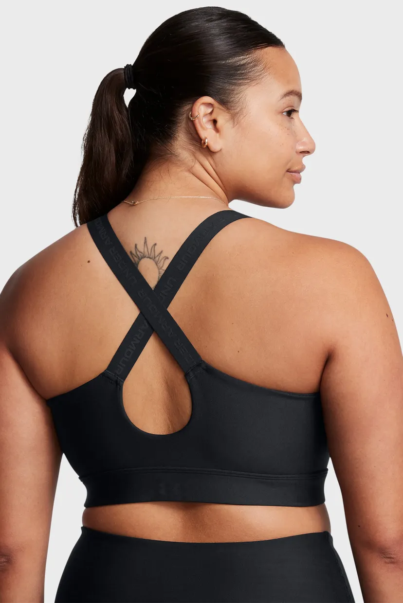 Жіночий чорний топ UA Infinity High Zip 2.0 Bra 6