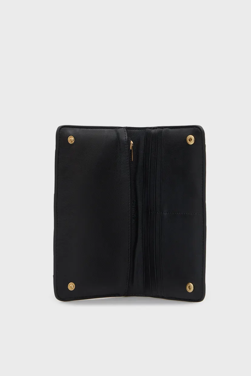 Жіночий чорний гаманець WOVEN PASSPORT LONGFOLD 4