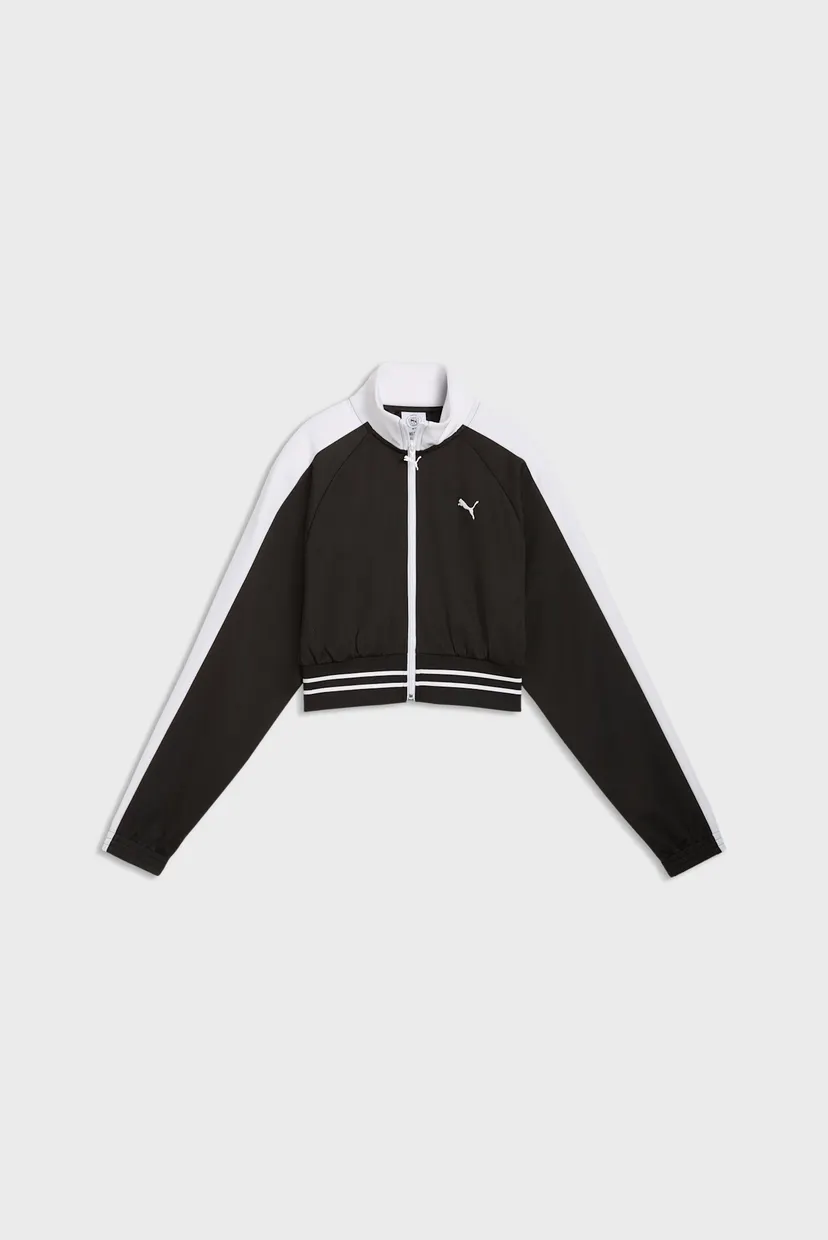 Жіноча чорна спортивна кофта T7 Cropped Track Jacket Women 4