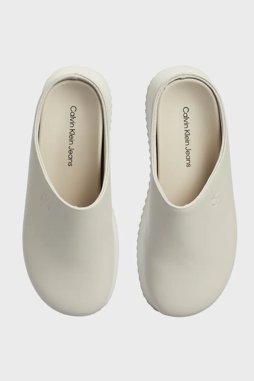 Женские бежевые кожаные клоги CLOSE TOE FLATFORM 4