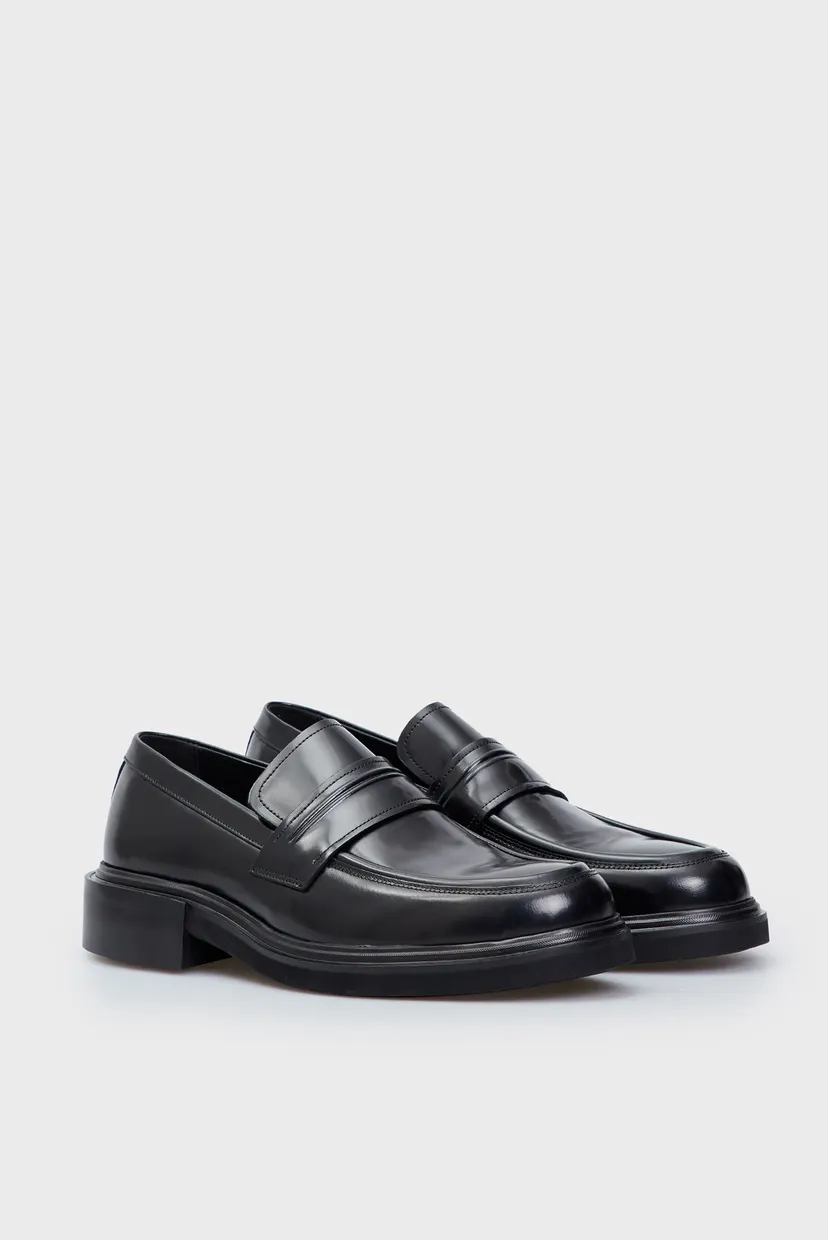 Мужские черные кожаные лоферы MOCASSIN LTH HF 3