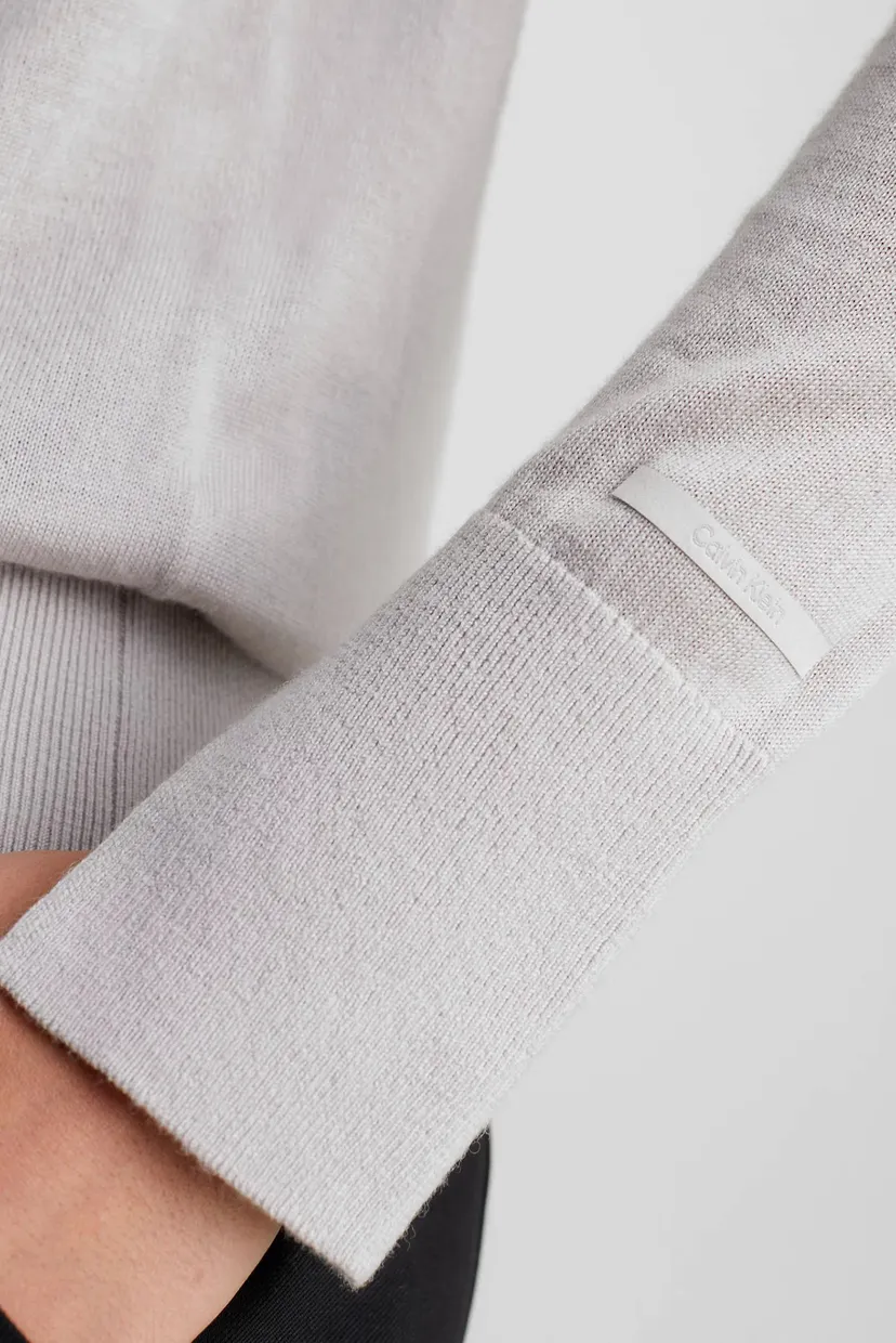 Женский серый шерстяной джемпер EXTRA FINE WOOL CREWNECK 4