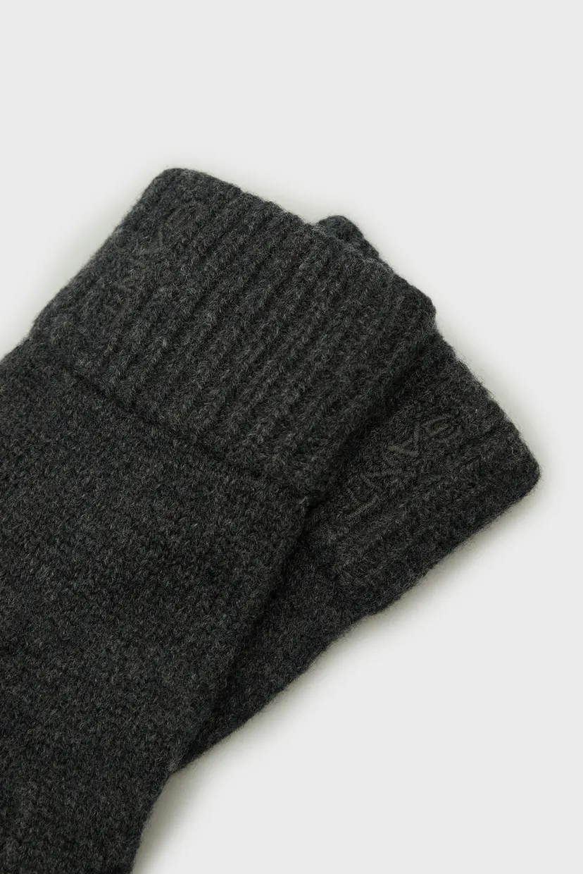 Женские темно-серые шерстяные перчатки WOOL KNITTED GLOVES 3