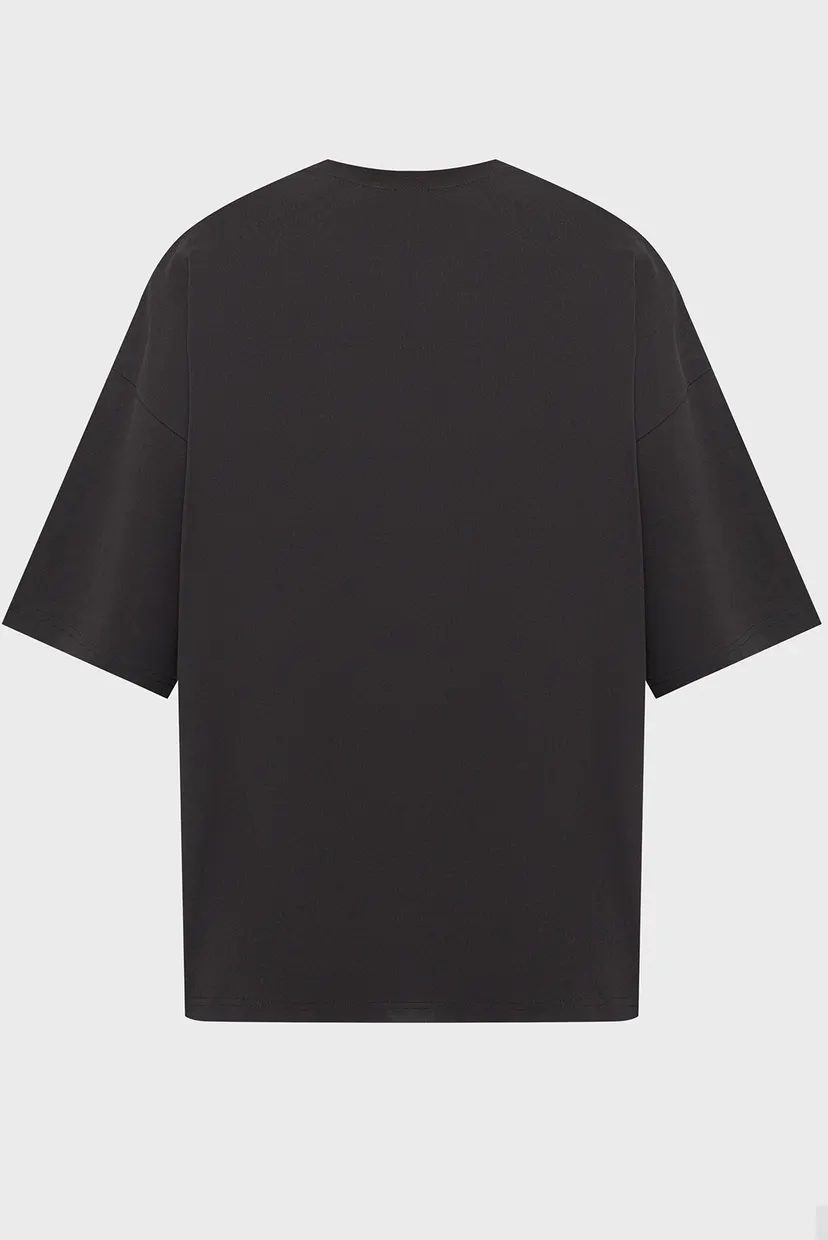 Чоловіча чорна футболка Heavy oversized 7