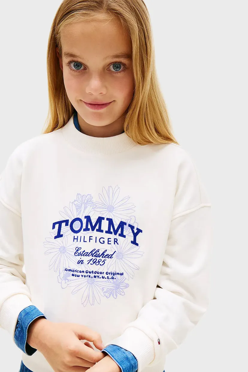 Детский белый свитшот TOMMY FLOCK FLOWER 4