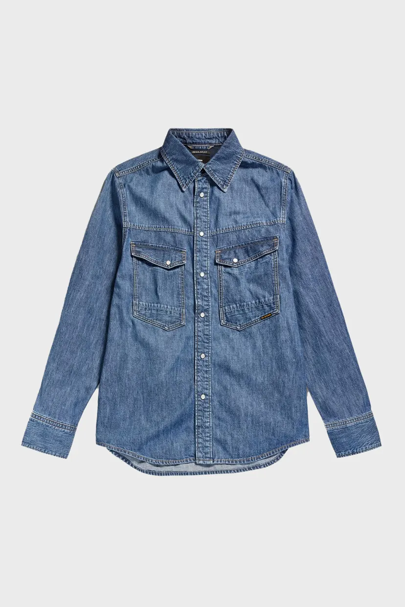 Чоловіча синя джинсова сорочка Dakota regular shirt 4