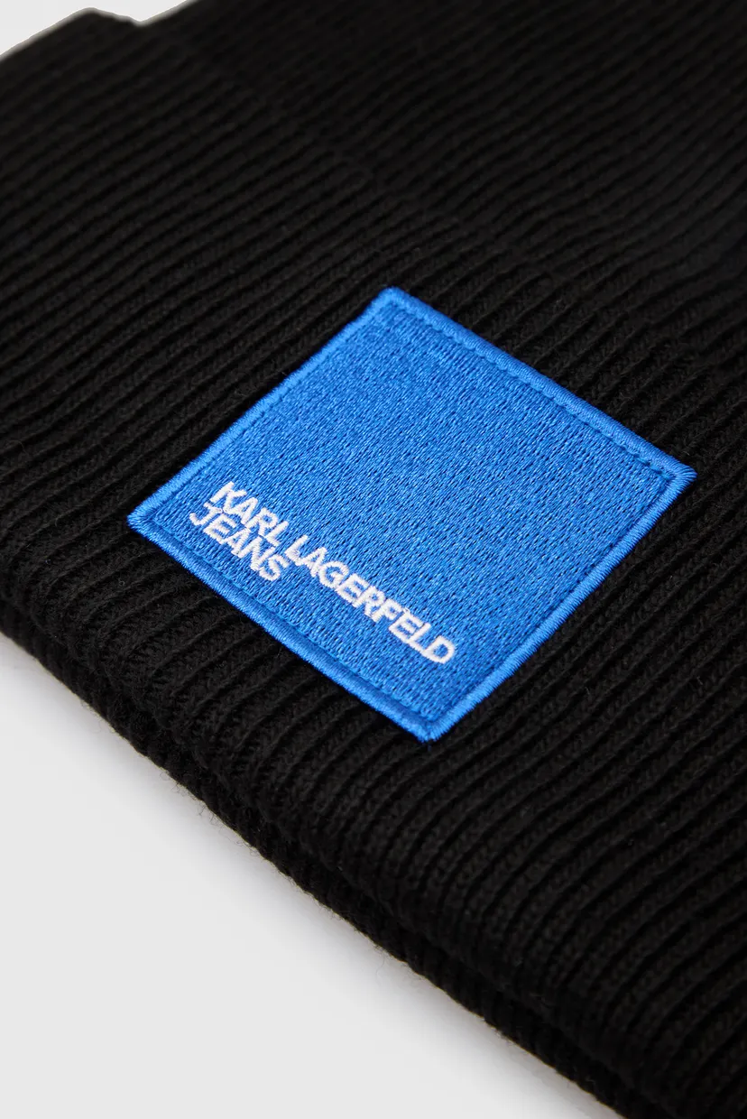 Женская черная шапка knitted logo 3
