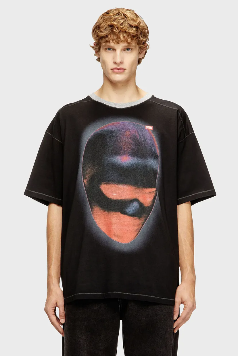 DIESEL ブラック トップス　Mサイズ Мужская черная футболка T-CADOXT Diesel A20940 0PLAT — MD-Fashion