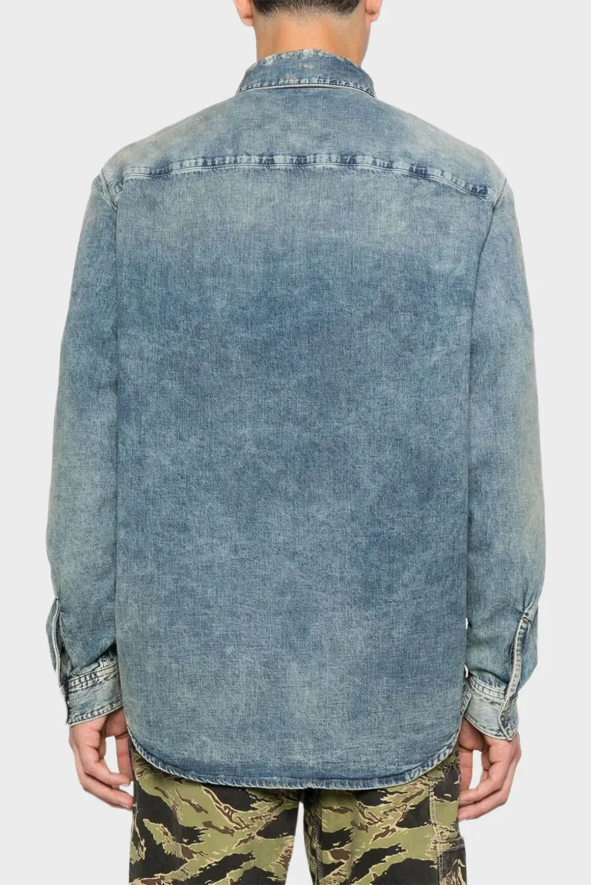 Чоловіча блакитна джинсова сорочка CAMICIA 3