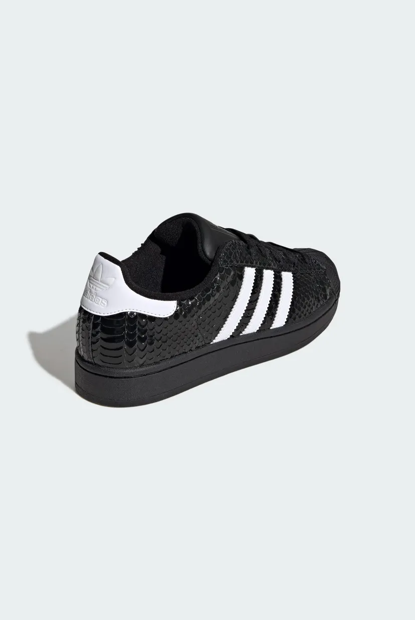 Женские черные кожаные сникерсы SUPERSTAR II 5