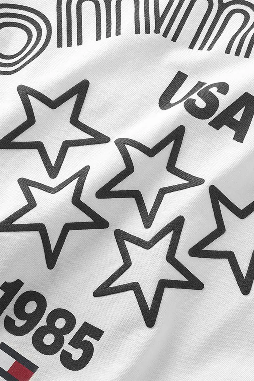 Мужская белая футболка TJM REG TOMMY STAR DNA TWIST TEE 4