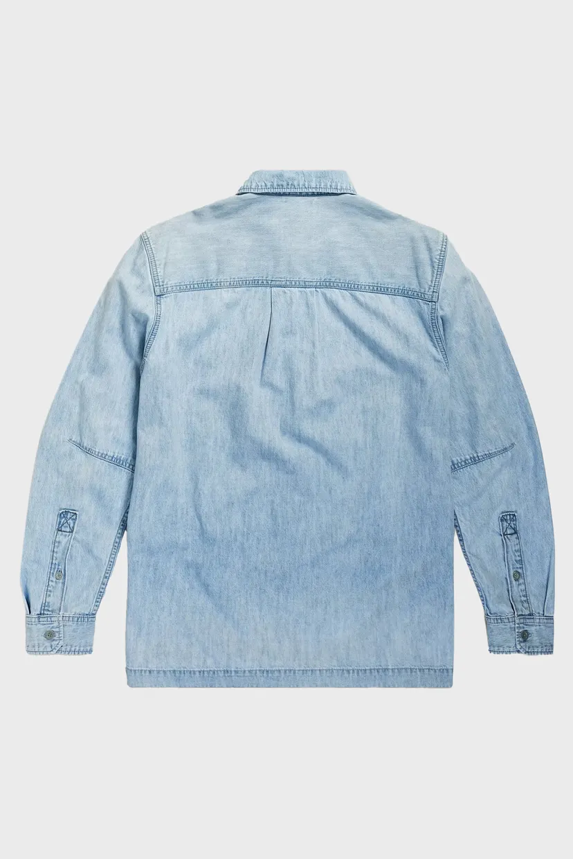Чоловіча блакитна джинсова сорочка 1-pocket Regular Denim 5