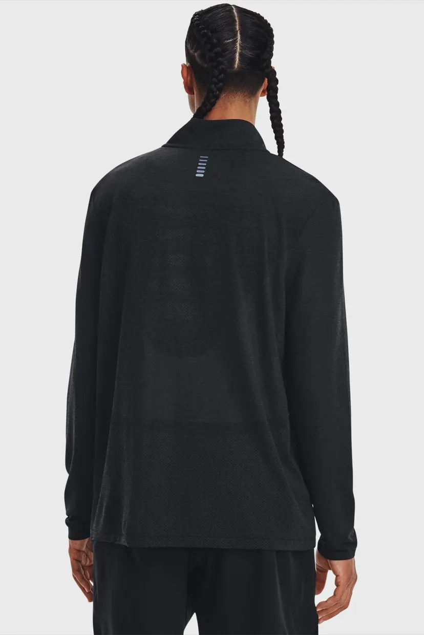 Мужская черная спортивная кофта UA SEAMLESS STRIDE 1/4 ZIP 3