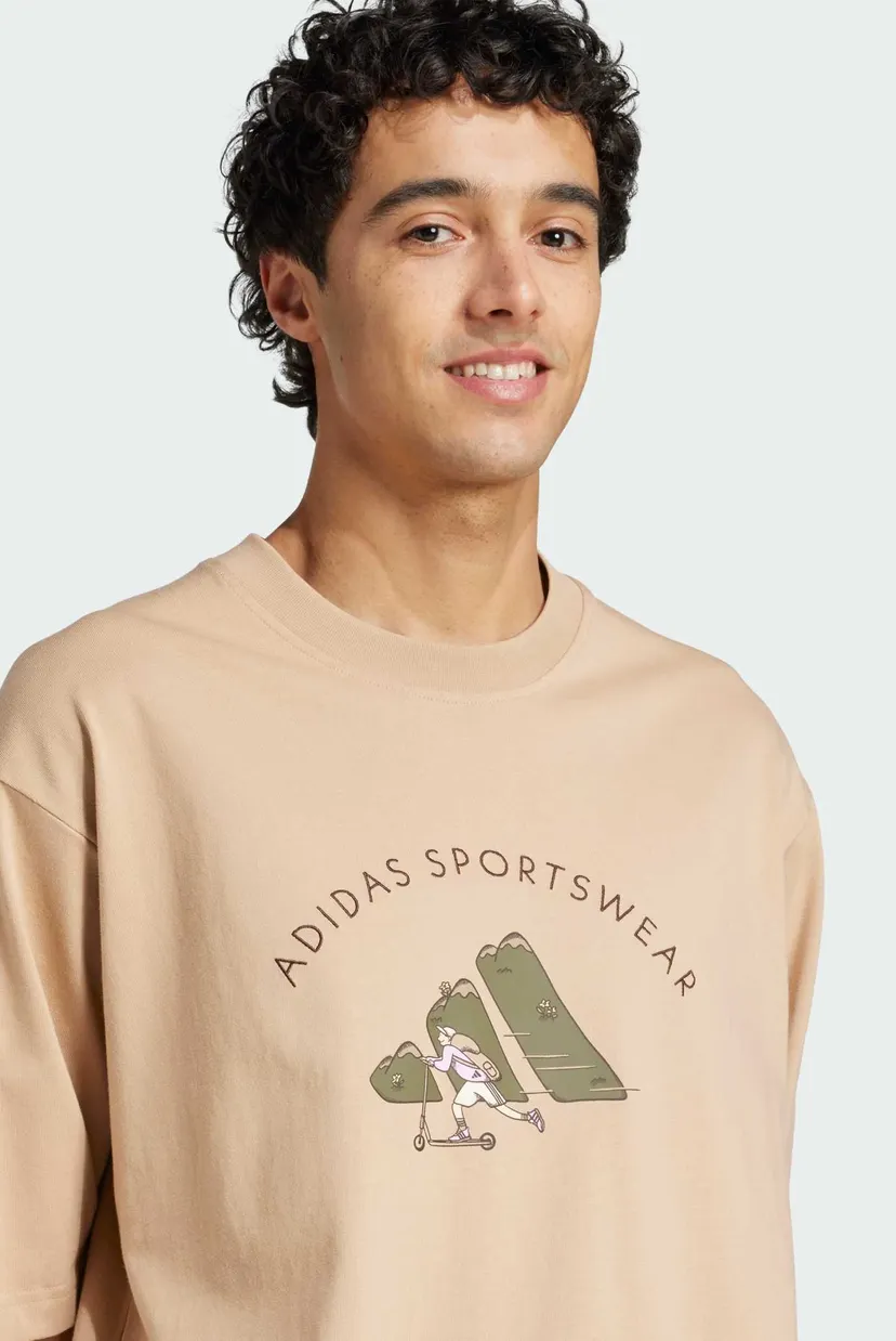 Чоловіча бежева футболка Codes Doodle Scooter Graphic 4