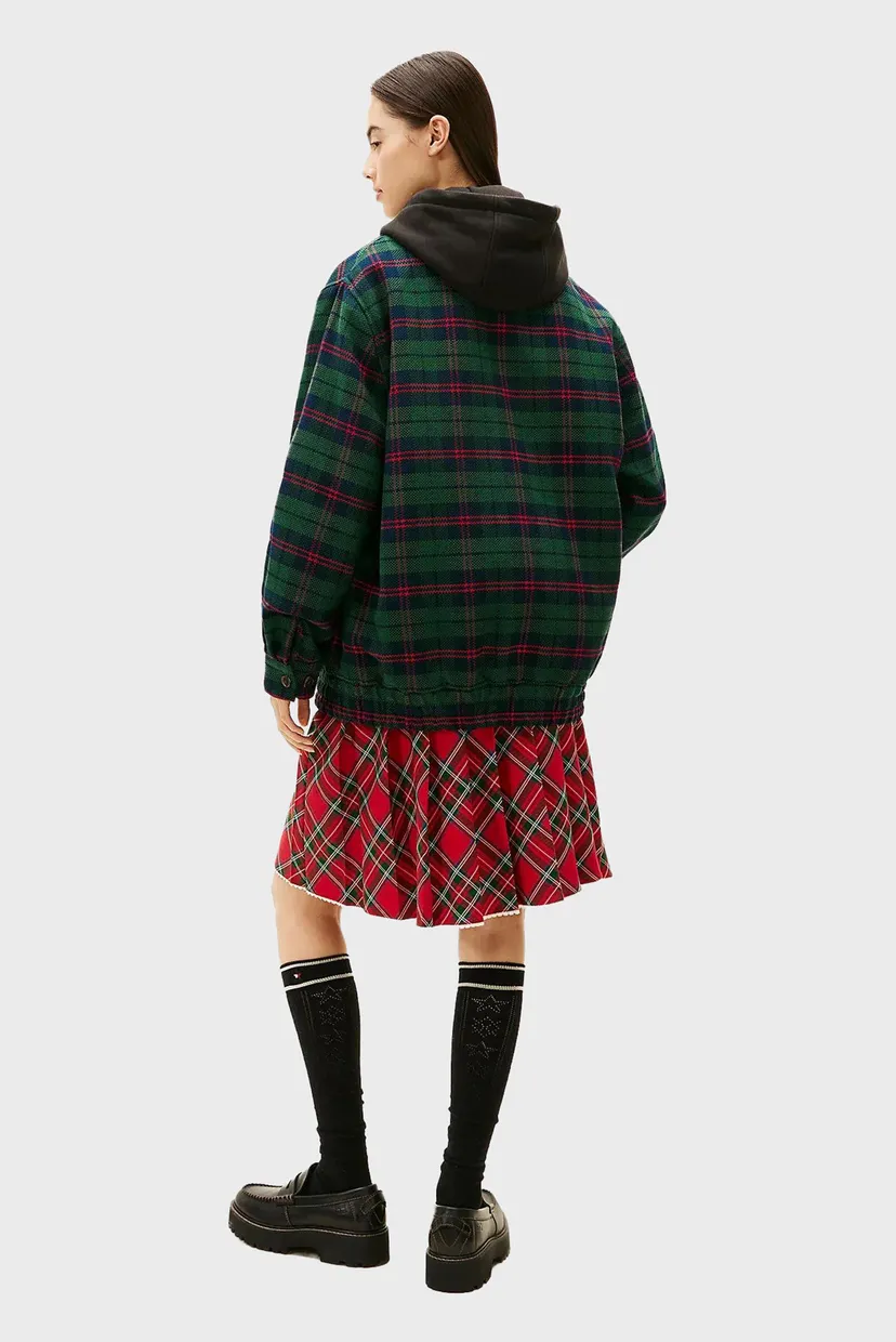 Женская зеленая куртка в клетку TOMMY GIRL PADDED TARTAN 3