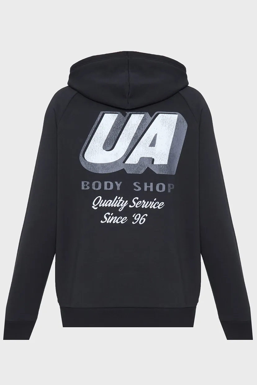 Мужское черное худи UA Rival Fleece HBR Logo HD 5