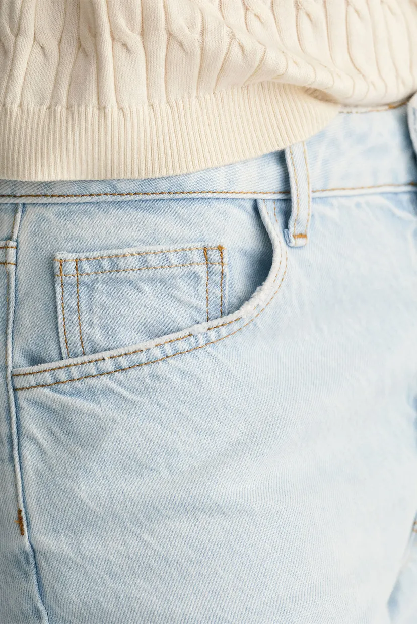 Женские голубые джинсы STRAIGHT RIGID JEANS 4