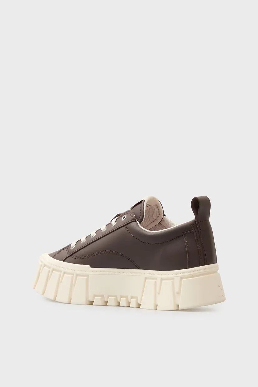 Женские коричневые кожаные сникерсы FLATFORM 5