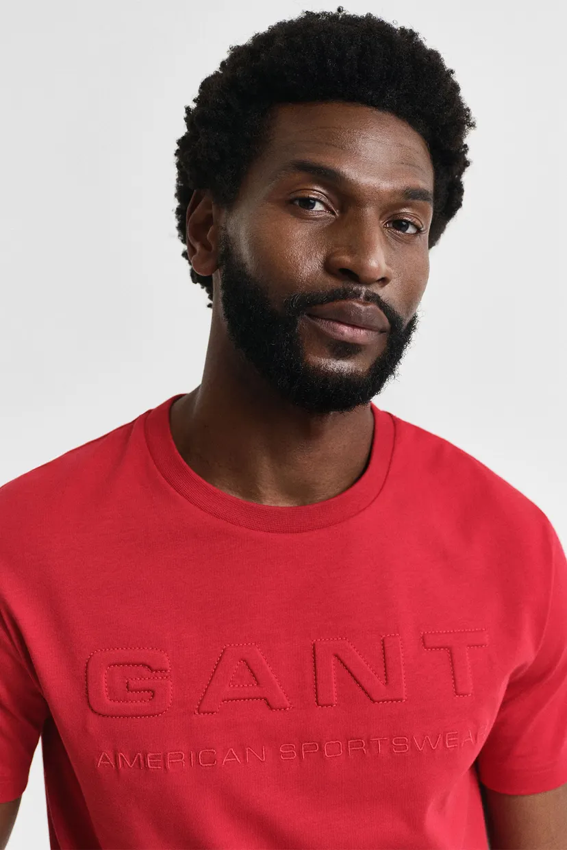 Чоловіча червона футболка EMBOSSED SS T-SHIRT 4