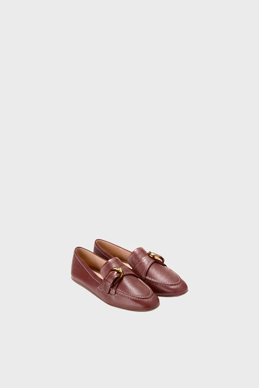 Жіночі коричневі шкіряні лофери Grand Ambition Alette Buckle Loafer 5