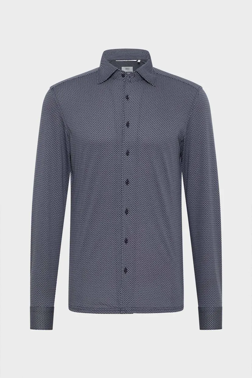 Чоловіча темно-синя сорочка з візерунком SLIM FIT 5