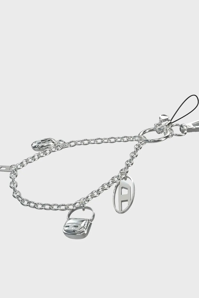 Серебристый брелок для телефона Diesel Phone Charm 3