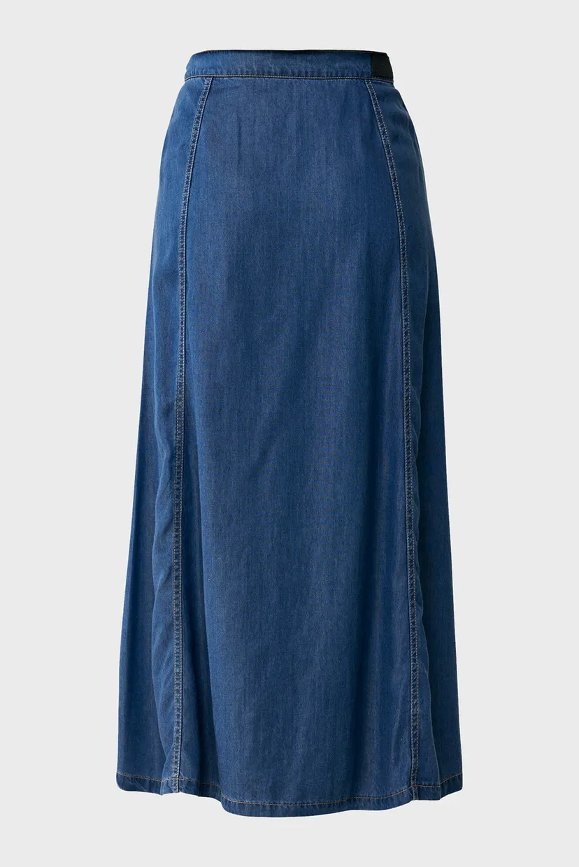 Женская темно-синяя джинсовая юбка Denim wrap skirt 6
