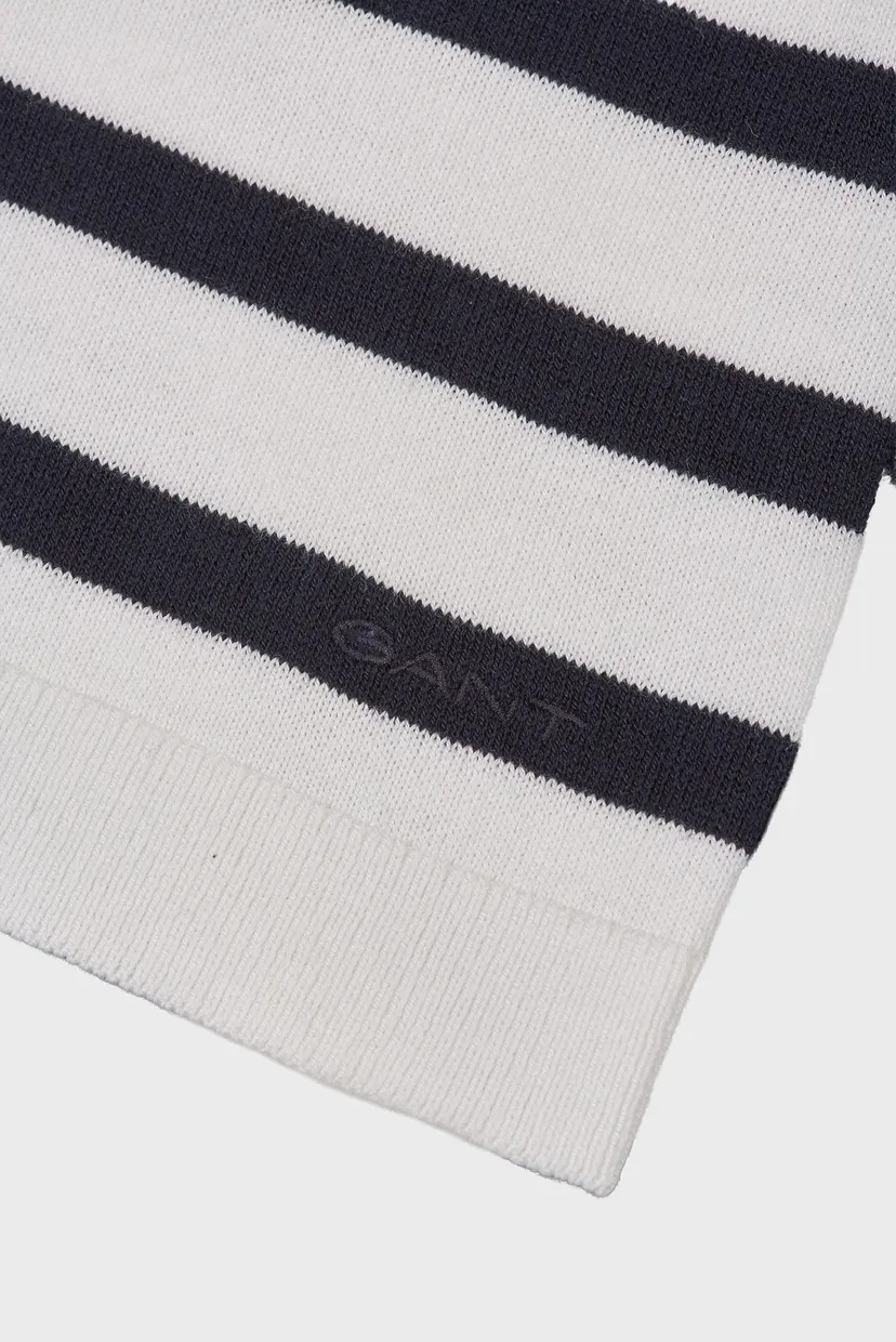 Жіноче біле поло у смужку FINE KNIT STRIPED 5