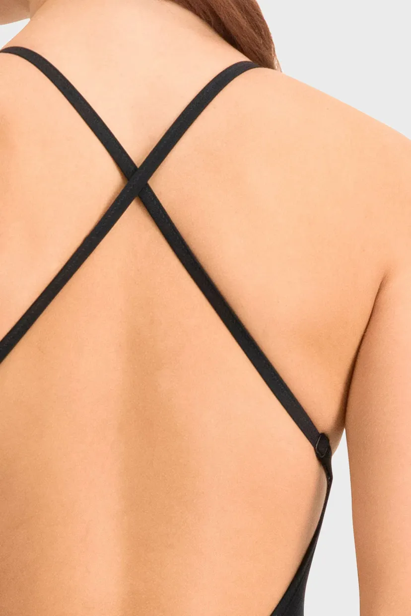 Женский черный купальник Swim Women’s V-Neck Cross-back Swimsuit 6