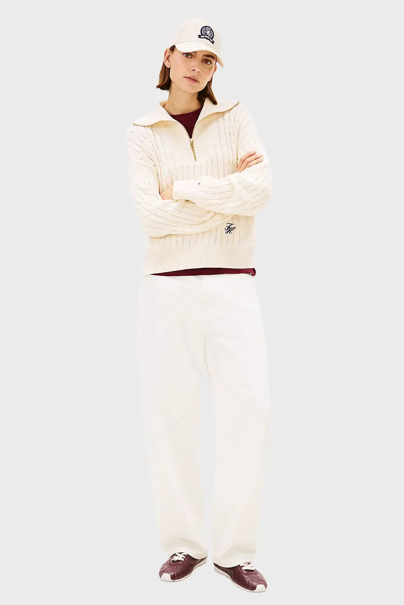 Женская белая кофта CABLE MID Tommy Hilfiger WW0WW47643 — MD-Fashion
