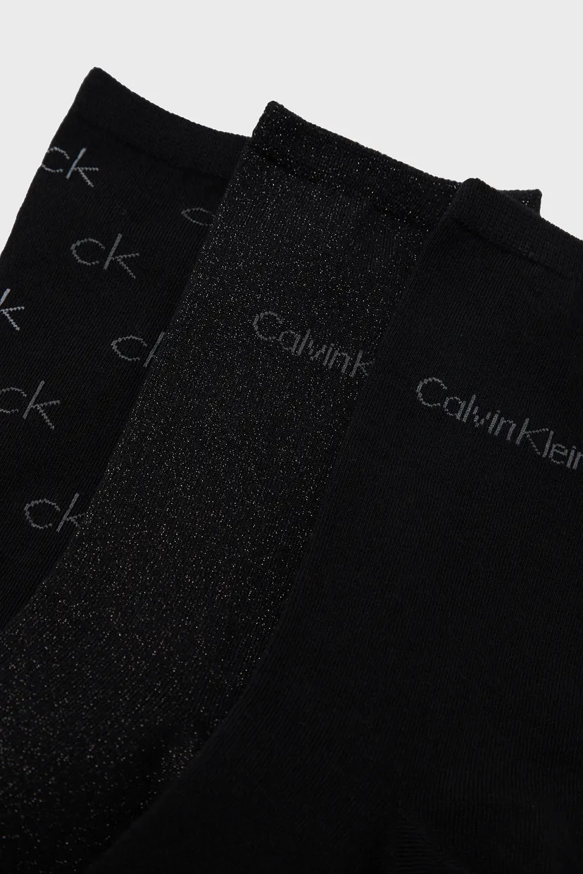 Жіночі чорні шкарпетки (3 пари) CK WOMEN SOCK 3P LUREX LOGO GIFTBOX 3